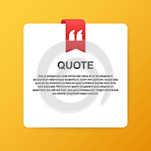 Quote background . Creative Modern Material Design Quote template. Vector illustration.